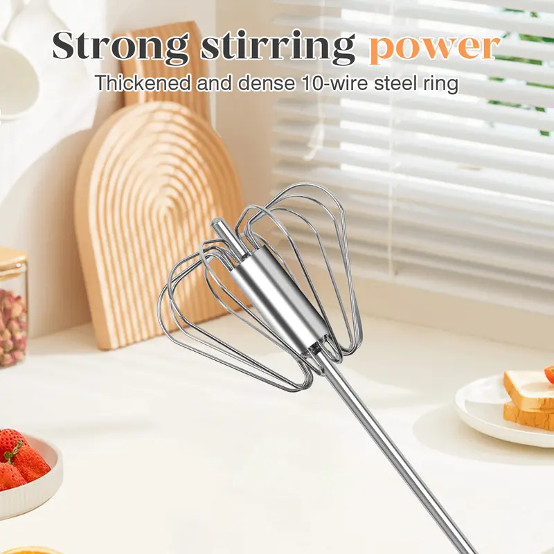 Whisk Faster. Save Your Wrist.– Stainless Steel Egg Beater for Everyday Cooking