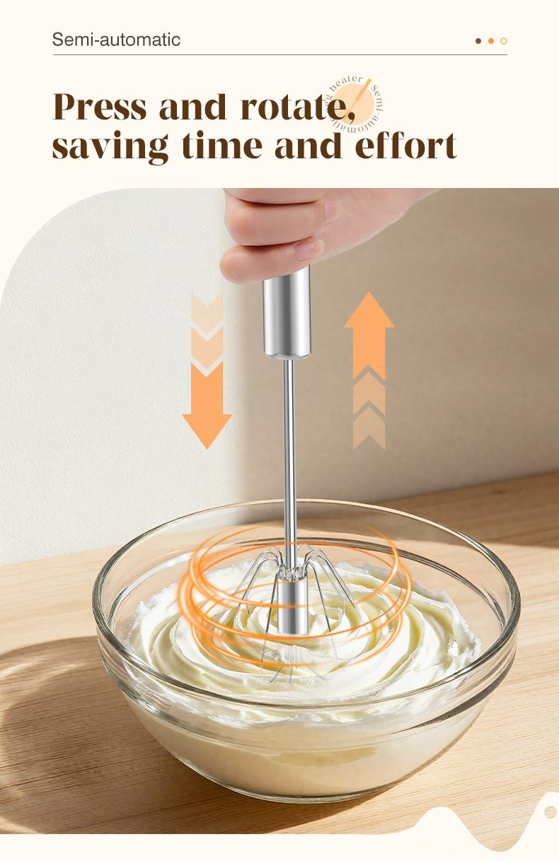 Whisk Faster. Save Your Wrist.– Stainless Steel Egg Beater for Everyday Cooking