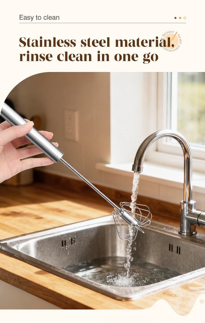 Whisk Faster. Save Your Wrist.– Stainless Steel Egg Beater for Everyday Cooking