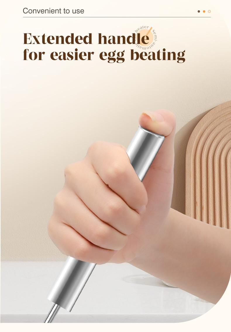 Whisk Faster. Save Your Wrist.– Stainless Steel Egg Beater for Everyday Cooking